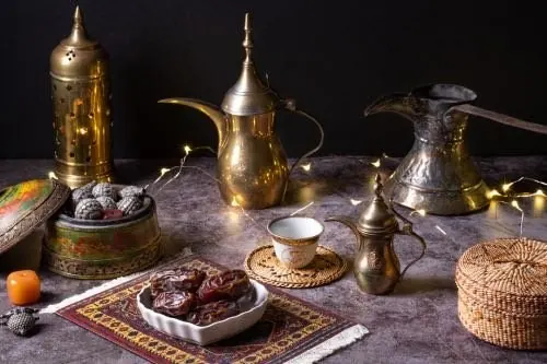 Arabic coffee pots and dates